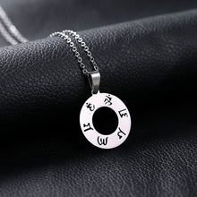 Load image into Gallery viewer, Stainless Steel The Six-word Admonition Om Mani Padme Hum Round Pendant Necklace For Men Women Jewelry Gift
