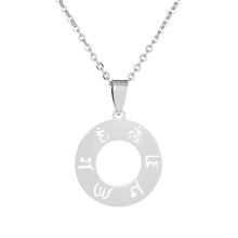 Load image into Gallery viewer, Stainless Steel The Six-word Admonition Om Mani Padme Hum Round Pendant Necklace For Men Women Jewelry Gift
