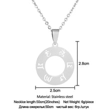 Load image into Gallery viewer, Stainless Steel The Six-word Admonition Om Mani Padme Hum Round Pendant Necklace For Men Women Jewelry Gift
