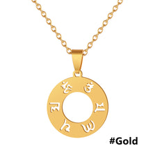 Load image into Gallery viewer, Stainless Steel The Six-word Admonition Om Mani Padme Hum Round Pendant Necklace For Men Women Jewelry Gift
