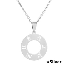 Load image into Gallery viewer, Stainless Steel The Six-word Admonition Om Mani Padme Hum Round Pendant Necklace For Men Women Jewelry Gift
