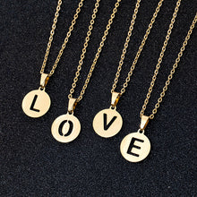 Load image into Gallery viewer, A To Z Stainless Steel 26 Letters Initial Alphabet Pendant Necklace For Women Men Couple Jewelry Gift
