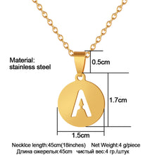 Load image into Gallery viewer, A To Z Stainless Steel 26 Letters Initial Alphabet Pendant Necklace For Women Men Couple Jewelry Gift
