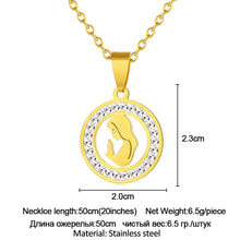 Load image into Gallery viewer, Women Gold Color Stainless Steel Virgin Mary Charm Pendant Necklace for Christian Jewelry Gift
