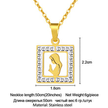 Load image into Gallery viewer, Women Gold Color Stainless Steel Virgin Mary Charm Pendant Necklace for Christian Jewelry Gift
