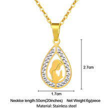 Load image into Gallery viewer, Women Gold Color Stainless Steel Virgin Mary Charm Pendant Necklace for Christian Jewelry Gift

