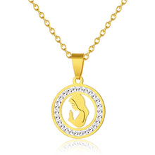 Load image into Gallery viewer, Women Gold Color Stainless Steel Virgin Mary Charm Pendant Necklace for Christian Jewelry Gift
