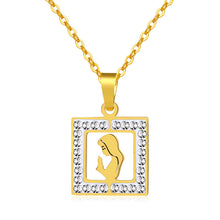 Load image into Gallery viewer, Women Gold Color Stainless Steel Virgin Mary Charm Pendant Necklace for Christian Jewelry Gift
