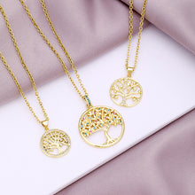Load image into Gallery viewer, Fashion Luxury 18K Gold Plated Micro-inlaid Zircon Tree life Pendant Necklace For Women Jewelry Gift

