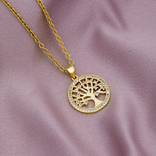 Load image into Gallery viewer, Fashion Luxury 18K Gold Plated Micro-inlaid Zircon Tree life Pendant Necklace For Women Jewelry Gift
