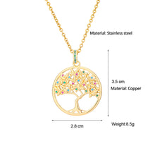Load image into Gallery viewer, Fashion Luxury 18K Gold Plated Micro-inlaid Zircon Tree life Pendant Necklace For Women Jewelry Gift
