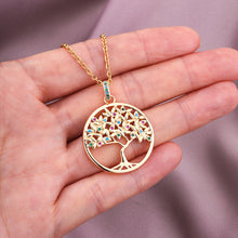 Load image into Gallery viewer, Fashion Luxury 18K Gold Plated Micro-inlaid Zircon Tree life Pendant Necklace For Women Jewelry Gift
