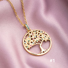 Load image into Gallery viewer, Fashion Luxury 18K Gold Plated Micro-inlaid Zircon Tree life Pendant Necklace For Women Jewelry Gift
