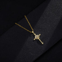 Load image into Gallery viewer, 18K Gold Plated Zircon Fashion Simple Cross Pendant Necklace For Women Jewelry Gift
