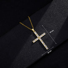 Load image into Gallery viewer, 18K Gold Plated Zircon Fashion Simple Cross Pendant Necklace For Women Jewelry Gift
