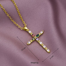 Load image into Gallery viewer, 18K Gold Plated Zircon Fashion Simple Cross Pendant Necklace For Women Jewelry Gift
