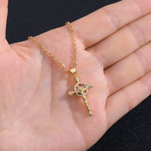 Load image into Gallery viewer, 18K Gold Plated Zircon Fashion Simple Cross Pendant Necklace For Women Jewelry Gift
