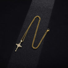 Load image into Gallery viewer, 18K Gold Plated Zircon Fashion Simple Cross Pendant Necklace For Women Jewelry Gift
