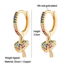 Load image into Gallery viewer, 18K Gold Plated Micro-inlaid Colored Zircon Earrings Snake Pineapple Rainbow Heart Earrings for Women Jewelry
