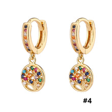 Load image into Gallery viewer, 18K Gold Plated Micro-inlaid Colored Zircon Earrings Snake Pineapple Rainbow Heart Earrings for Women Jewelry
