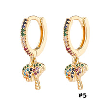Load image into Gallery viewer, 18K Gold Plated Micro-inlaid Colored Zircon Earrings Snake Pineapple Rainbow Heart Earrings for Women Jewelry

