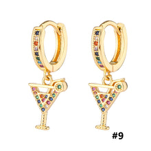 Load image into Gallery viewer, 18K Gold Plated Micro-inlaid Colored Zircon Earrings Snake Pineapple Rainbow Heart Earrings for Women Jewelry
