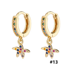 Load image into Gallery viewer, 18K Gold Plated Micro-inlaid Colored Zircon Earrings Snake Pineapple Rainbow Heart Earrings for Women Jewelry
