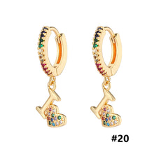 Load image into Gallery viewer, 18K Gold Plated Micro-inlaid Colored Zircon Earrings Snake Pineapple Rainbow Heart Earrings for Women Jewelry
