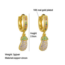 Load image into Gallery viewer, Women Fashion Luxury 18K Gold Plated Micro-inlaid Zircon Earrings Cross Dolphin Star Eye Earrings Jewelry
