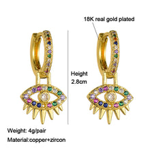 Load image into Gallery viewer, Women Fashion Luxury 18K Gold Plated Micro-inlaid Zircon Earrings Cross Dolphin Star Eye Earrings Jewelry
