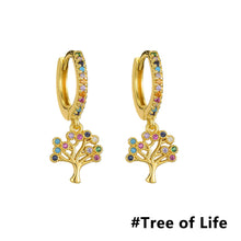 Load image into Gallery viewer, Women Fashion Luxury 18K Gold Plated Micro-inlaid Zircon Earrings Cross Dolphin Star Eye Earrings Jewelry
