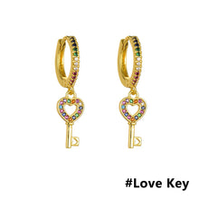 Load image into Gallery viewer, Women Fashion Luxury 18K Gold Plated Micro-inlaid Zircon Earrings Cross Dolphin Star Eye Earrings Jewelry
