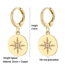 Load image into Gallery viewer, 18K Gold Plated Micro-inlaid Zircon Earrings Lightning Cross Heart Snowflake Lightning for Women Fashion Jewelry
