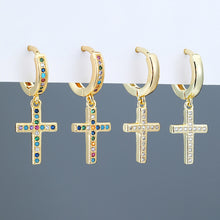Load image into Gallery viewer, 18K Gold Plated Micro-inlaid Zircon Earrings Lightning Cross Heart Snowflake Lightning for Women Fashion Jewelry

