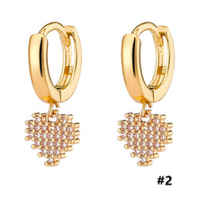 Load image into Gallery viewer, 18K Gold Plated Micro-inlaid Zircon Earrings Lightning Cross Heart Snowflake Lightning for Women Fashion Jewelry
