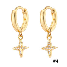 Load image into Gallery viewer, 18K Gold Plated Micro-inlaid Zircon Earrings Lightning Cross Heart Snowflake Lightning for Women Fashion Jewelry
