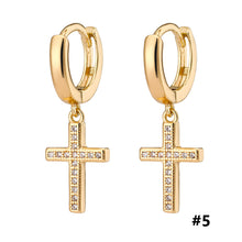 Load image into Gallery viewer, 18K Gold Plated Micro-inlaid Zircon Earrings Lightning Cross Heart Snowflake Lightning for Women Fashion Jewelry
