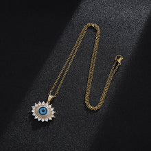 Load image into Gallery viewer, 8 Style Women Lucky Evil Eye Necklace Blue Eyes Enamel Pendant Stainless Steel Chain Necklace Jewelry Gift
