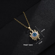 Load image into Gallery viewer, 8 Style Women Lucky Evil Eye Necklace Blue Eyes Enamel Pendant Stainless Steel Chain Necklace Jewelry Gift
