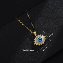 Load image into Gallery viewer, 8 Style Women Lucky Evil Eye Necklace Blue Eyes Enamel Pendant Stainless Steel Chain Necklace Jewelry Gift
