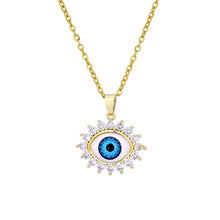 Load image into Gallery viewer, 8 Style Women Lucky Evil Eye Necklace Blue Eyes Enamel Pendant Stainless Steel Chain Necklace Jewelry Gift
