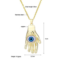 Load image into Gallery viewer, Lucky Evil Eye Necklace Blue Eyes Enamel Pendant Stainless Steel Chain Necklace for Women Jewelry Gift
