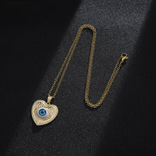 Load image into Gallery viewer, Lucky Evil Eye Necklace Blue Eyes Enamel Pendant Stainless Steel Chain Necklace for Women Jewelry Gift

