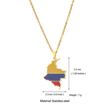 Load image into Gallery viewer, Stainless Steel Enamel Colombia Map FLag Pendant Necklace for Women Men Party Birthday Jewelry Gifts
