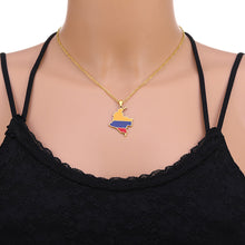 Load image into Gallery viewer, Stainless Steel Enamel Colombia Map FLag Pendant Necklace for Women Men Party Birthday Jewelry Gifts
