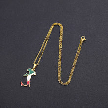 Load image into Gallery viewer, Stainless Steel Enamel Italy Map FLag Pendant Necklace for Women Men Party Birthday Jewelry Gifts
