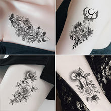 Load image into Gallery viewer, 30pcs/set Sketch Flower Tattoo Stickers Long-lasting Tattoo Stickers Body Hand-painted Art Paste Painting Tattoo For Women
