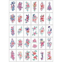 Load image into Gallery viewer, 30pcs/set Sketch Flower Tattoo Stickers Long-lasting Tattoo Stickers Body Hand-painted Art Paste Painting Tattoo For Women
