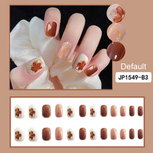 Load image into Gallery viewer, 24pcs/set Short Vintage Phnom Penh Flowers Manicure Fake Nail Detachable Fake Nail Patch Nail Stickers Nail Art Accessories

