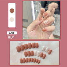 Load image into Gallery viewer, 24pcs/set Short Manicure Fake Nail Detachable Fake Nail Patch Wearing Nails Nail Stickers Nail Art Accessories
